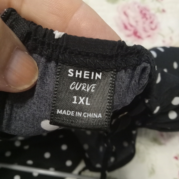 Shein Curve Women's 1XL Long Jumpsuit Polka Dot Spaghetti Straps Zipper … - Picture 9 of 10